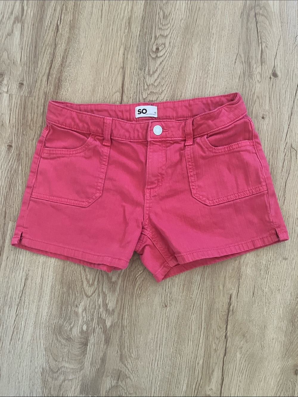 SO Bright Pink Women’s Juniors Casual Denim Shorts